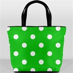 Polka Dots - White on Lime Green Bucket Bag