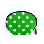 Polka Dots - White on Lime Green Accessory Pouch (Small)