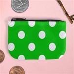 Polka Dots - White on Lime Green Mini Coin Purse