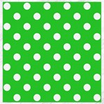Polka Dots - White on Lime Green Canvas 12  x 12 