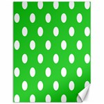Polka Dots - White on Lime Green Canvas 12  x 16 
