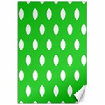 Polka Dots - White on Lime Green Canvas 20  x 30 