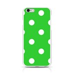 Polka Dots - White on Lime Green Apple iPhone 6/6S Silicone Case (Transparent)