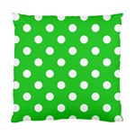 Polka Dots - White on Lime Green Standard Cushion Case (Two Sides)