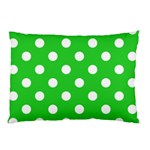 Polka Dots - White on Lime Green Pillow Case (Two Sides)