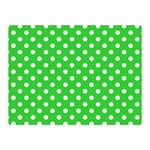 Polka Dots - White on Lime Green Double Sided Flano Blanket (Mini)