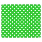 Polka Dots - White on Lime Green Double Sided Flano Blanket (Small)