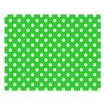 Polka Dots - White on Lime Green Double Sided Flano Blanket (Large)