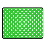 Polka Dots - White on Lime Green Fleece Blanket (Small) (One Side)