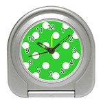 Polka Dots - White on Lime Green Desk Alarm Clock