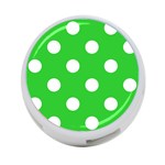 Polka Dots - White on Lime Green 4-Port USB Hub (One Side)