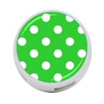 Polka Dots - White on Lime Green 4-Port USB Hub (Two Sides)