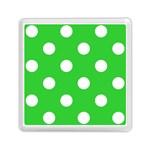 Polka Dots - White on Lime Green Memory Card Reader with Storage (Square)