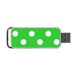 Polka Dots - White on Lime Green Portable USB Flash (Two Sides)