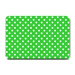 Polka Dots - White on Lime Green Small Doormat