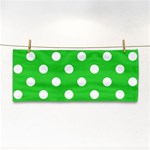 Polka Dots - White on Lime Green Hand Towel