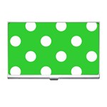 Polka Dots - White on Lime Green Business Card Holder