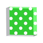 Polka Dots - White on Lime Green 4 x 4  Acrylic Photo Block
