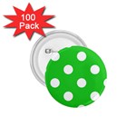 Polka Dots - White on Lime Green 1.75  Button (100 pack)