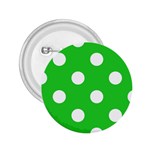 Polka Dots - White on Lime Green 2.25  Button