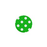 Polka Dots - White on Lime Green 1  Mini Magnet