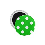Polka Dots - White on Lime Green 1.75  Magnet