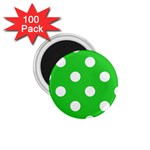Polka Dots - White on Lime Green 1.75  Magnet (100 pack)