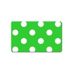 Polka Dots - White on Lime Green Magnet (Name Card)