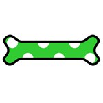 Polka Dots - White on Lime Green Magnet (Dog Bone)