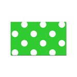 Polka Dots - White on Lime Green Sticker Rectangular (100 pack)