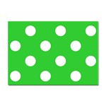 Polka Dots - White on Lime Green Sticker A4 (100 pack)