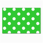 Polka Dots - White on Lime Green Postcards 5  x 7  (Pkg of 10)