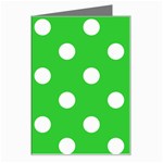 Polka Dots - White on Lime Green Greeting Card
