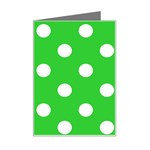 Polka Dots - White on Lime Green Mini Greeting Card