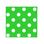 Polka Dots - White on Lime Green Greeting Card 5  x 7 
