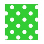 Polka Dots - White on Lime Green Greeting Card 4.5  x 6 