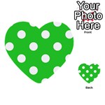 Polka Dots - White on Lime Green Multi-purpose Cards (Heart)