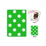 Polka Dots - White on Lime Green Playing Cards (Mini)
