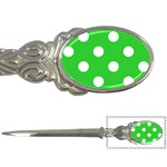 Polka Dots - White on Lime Green Letter Opener
