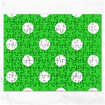 Polka Dots - White on Lime Green Jigsaw Puzzle (Rectangular)