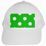 Polka Dots - White on Lime Green White Cap