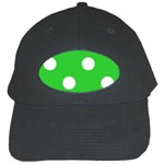 Polka Dots - White on Lime Green Black Cap