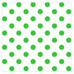 Polka Dots - Lime Green on White Large Satin Scarf (Square)