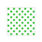 Polka Dots - Lime Green on White Satin Bandana Scarf