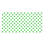 Polka Dots - Lime Green on White Satin Shawl