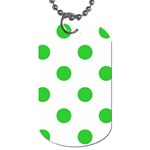 Polka Dots - Lime Green on White Dog Tag (Two Sides)