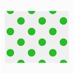 Polka Dots - Lime Green on White Small Glasses Cloth (2 Sides)