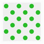Polka Dots - Lime Green on White Medium Glasses Cloth (2 Sides)