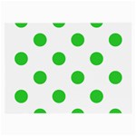 Polka Dots - Lime Green on White Large Glasses Cloth