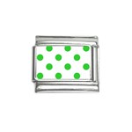 Polka Dots - Lime Green on White Italian Charm (9mm)